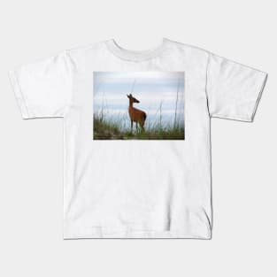 Deer Checking Out The Beach Kids T-Shirt